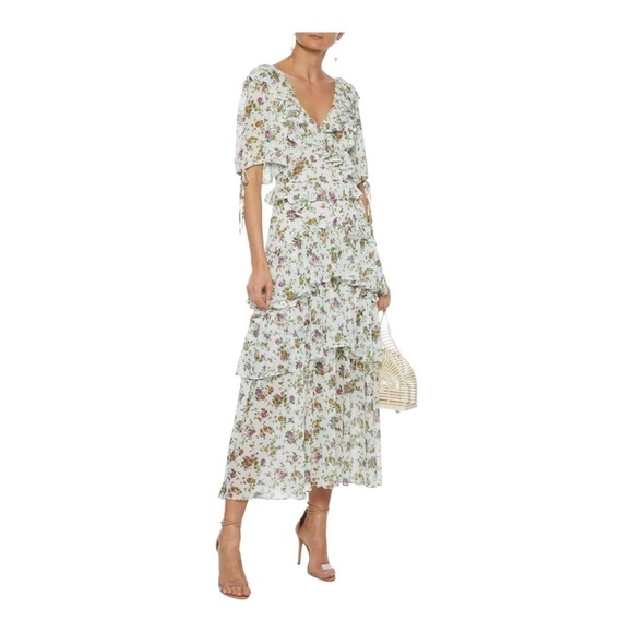 NWT MARISSA WEBB Deandra Tea Length White Floral Maxi Dress Small - Picture 6 of 12